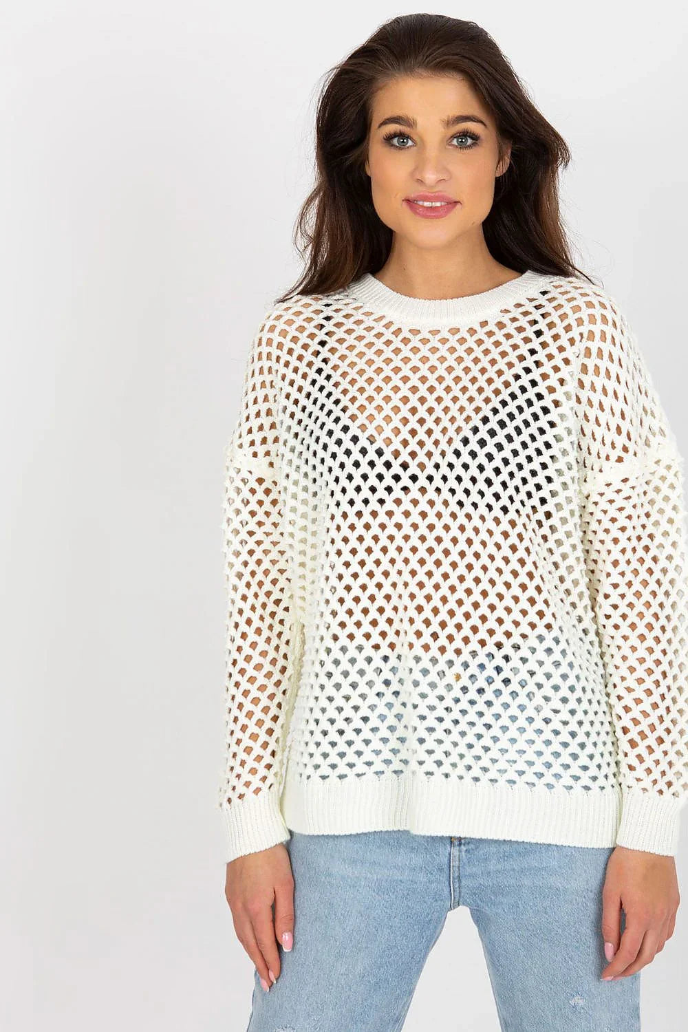 Women's Textured Crew Neck Pullover Sweater