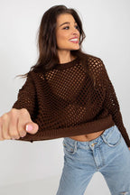 Women's Textured Crew Neck Pullover Sweater