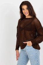 Women's Textured Crew Neck Pullover Sweater