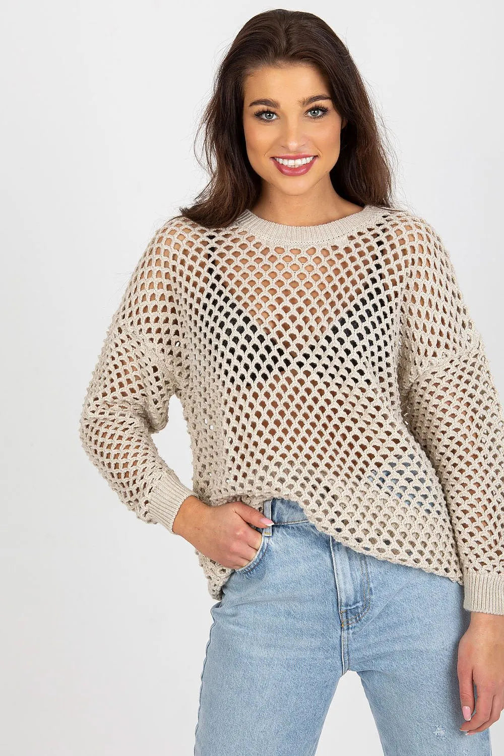 Women's Textured Crew Neck Pullover Sweater
