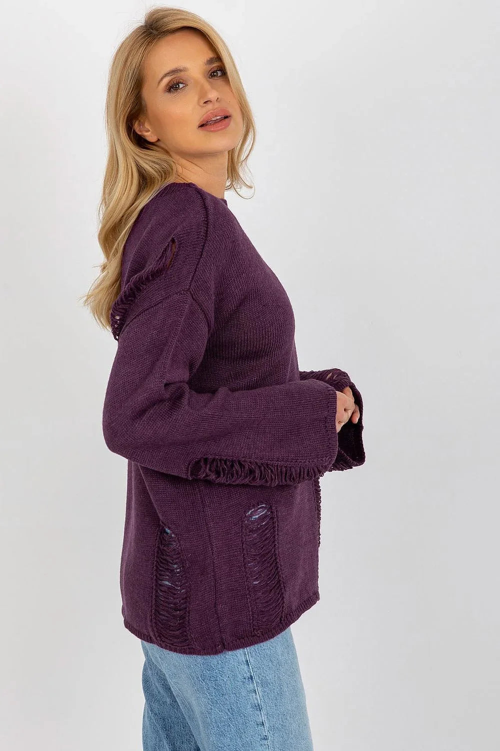 Women's Textured Oversized Pullover Sweater