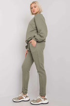 Women’s Textured Sweatshirt and Straight Leg Pants Set