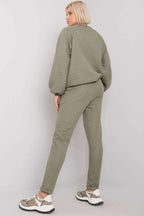 Women’s Textured Sweatshirt and Straight Leg Pants Set
