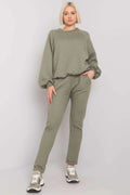 Women’s Textured Sweatshirt and Straight Leg Pants Set