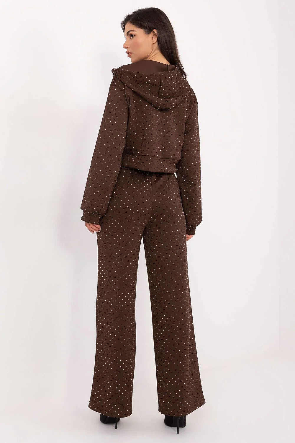 Women’s Textured Zip Hoodie and Wide Leg Pants Set