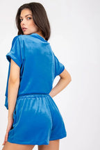 Women’s V-Neck Blouse and Shorts Set