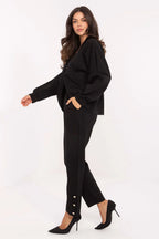 Women’s V-Neck Blouse and Straight Leg Pants Set