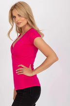 Women's Wrap Blouse - Solid Waist Length
