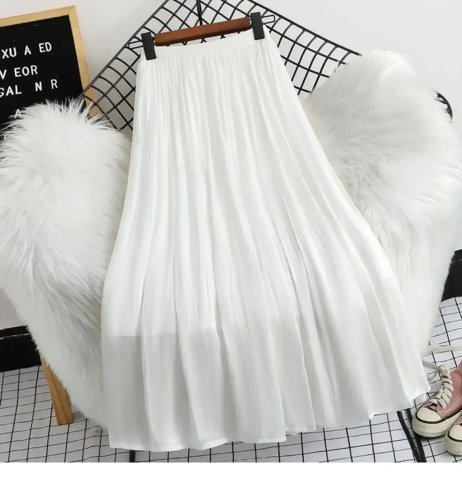 A-Line Skirt Women Minimalist Office - Elastic Midi Women Skirt