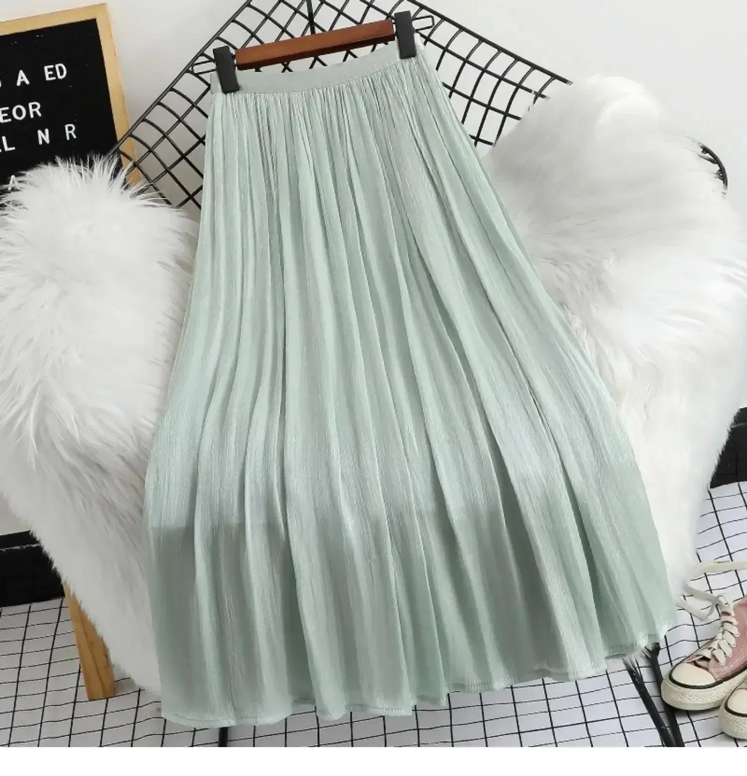 A-Line Skirt Women Minimalist Office - Elastic Midi Women Skirt