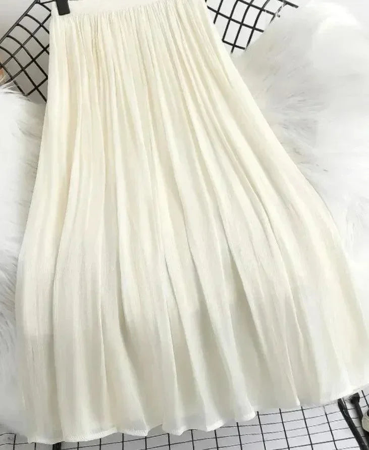 A-Line Skirt Women Minimalist Office - Elastic Midi Women Skirt