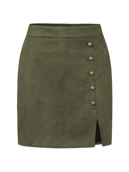 Beaded Mini Skirt with Slit -Guocali