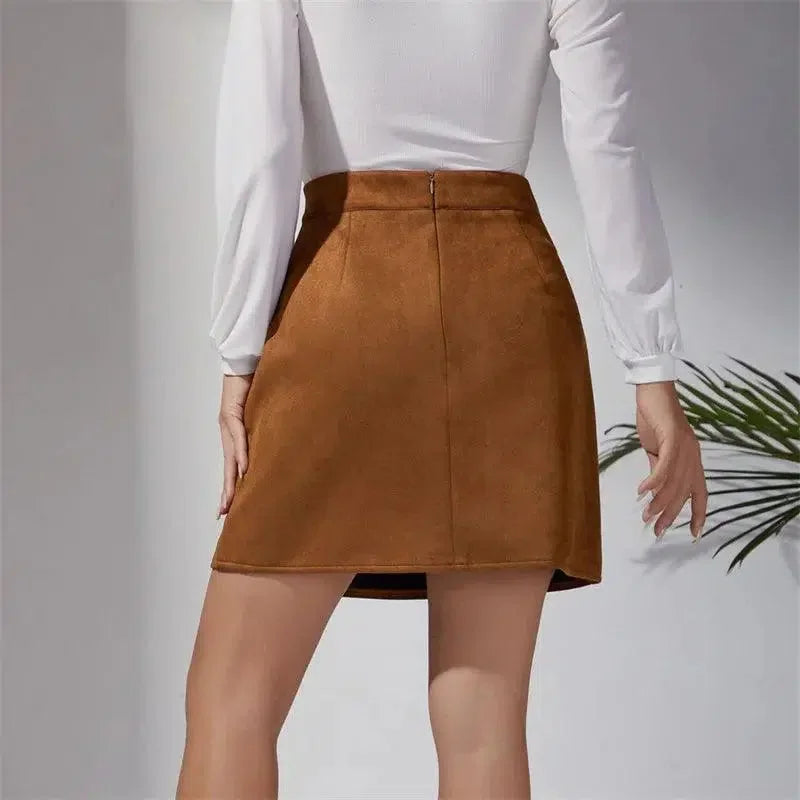 Beaded Mini Skirt with Slit -Guocali