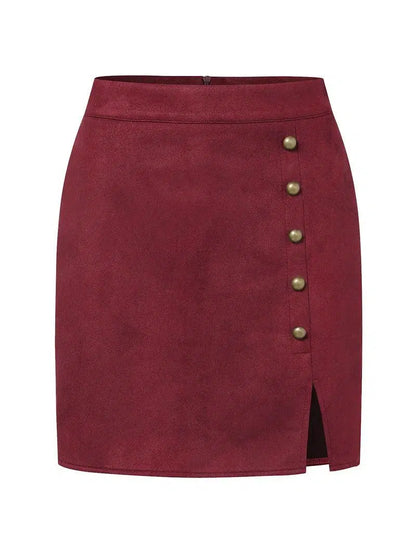 Beaded Mini Skirt with Slit - Mini Skirt - Guocali