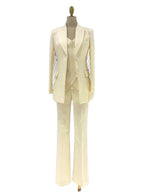 Elegant Women's Pant Suit - Solid Button