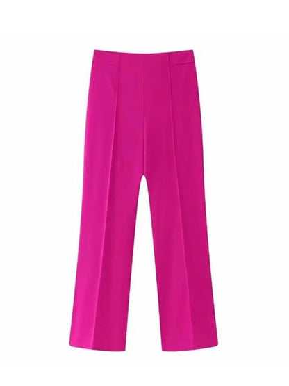 Belted High Waist Wide Leg Pant Suit -Guocali