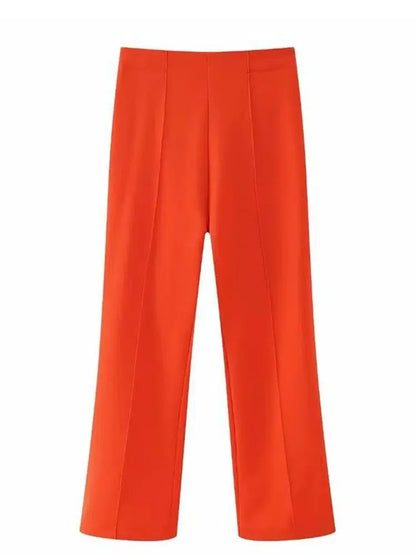 Belted High Waist Wide Leg Pant Suit -Guocali