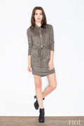 Belted Shirt Dress Elegant Workwear Style-Day Dress-GUOCALI