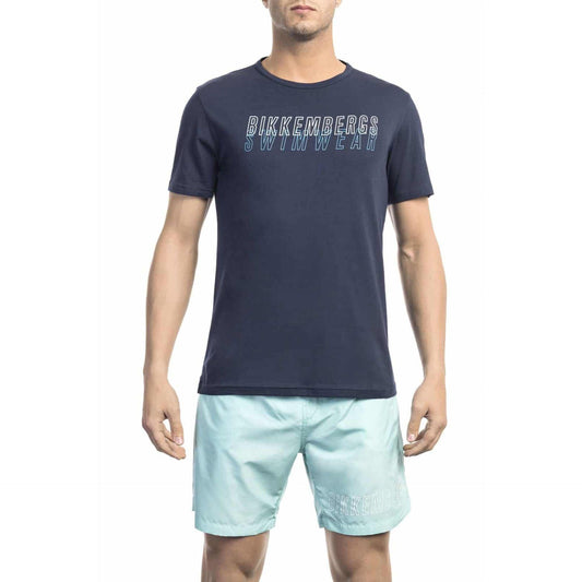 Bikkembergs Beachwear Men T-shirts - Navy Blue Brand T-shirts - T-Shirt - Guocali
