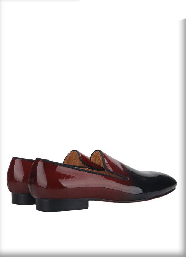 Black-Burgundy Patent Leather Men Loafers - Men Shoes - Loafer Shoes - Guocali