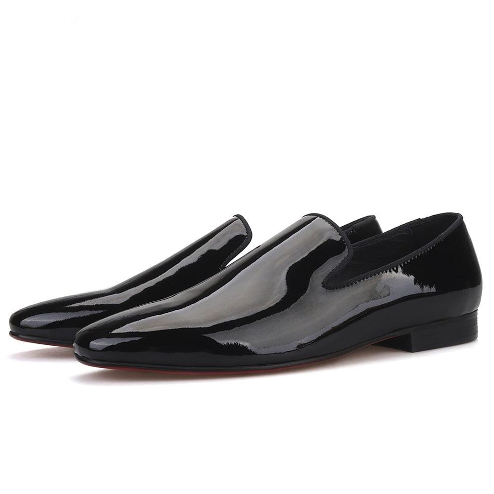 Black Patent Leather Men Loafers - Men Shoes - Loafer Shoes - Guocali