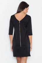 Black Sheath Mini Dress Elegant Office Style-Day Dress-GUOCALI