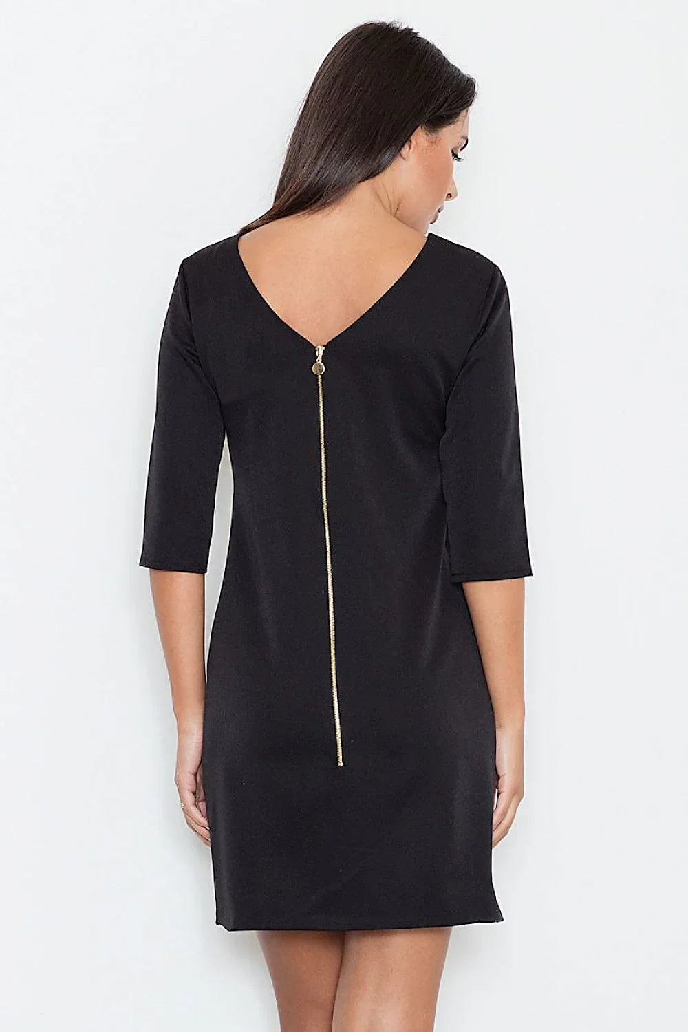 Black Sheath Mini Dress Elegant Office Style-Day Dress-GUOCALI