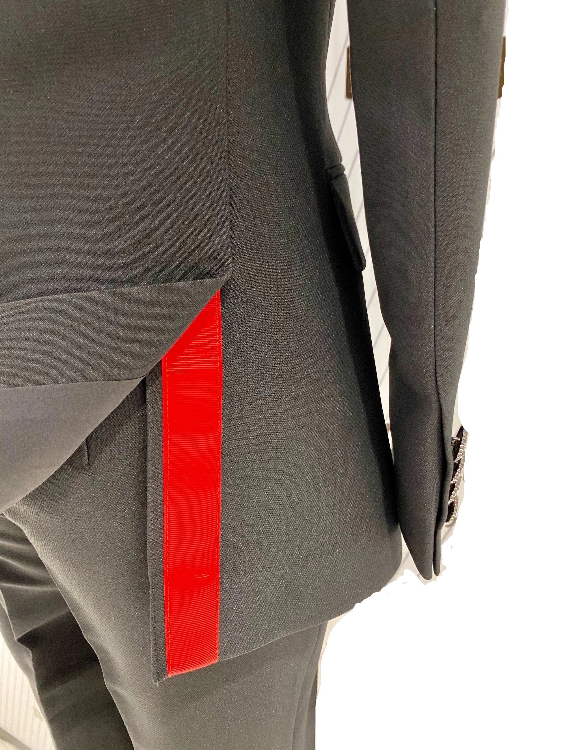 Black Women Pant Suit - Slim Fit Tuxedo -Guocali