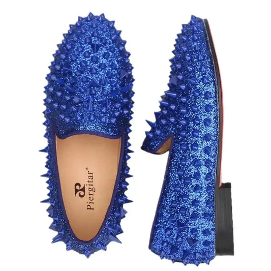 Blue Bliss: Genuine Leather Kids' Loafers -Guocali