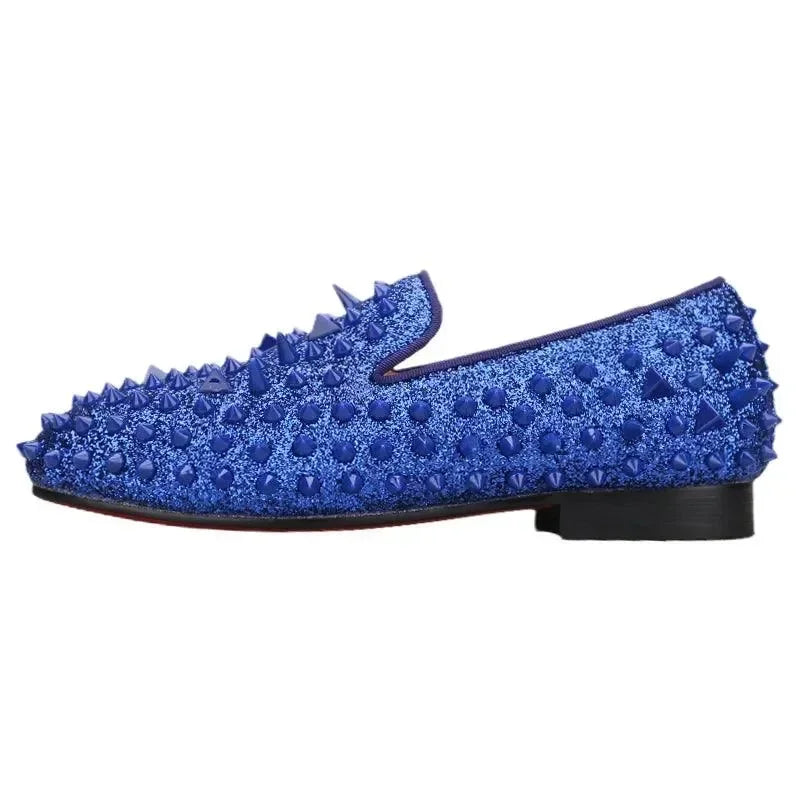 Blue Bliss: Genuine Leather Kids' Loafers -Guocali