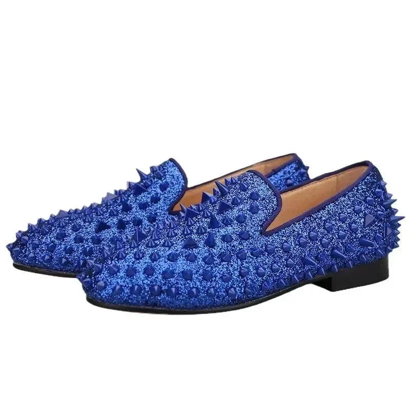 Blue Bliss: Genuine Leather Kids' Loafers -Guocali