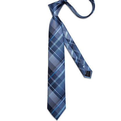 Blue Checked Necktie Set - Necktie - Guocali