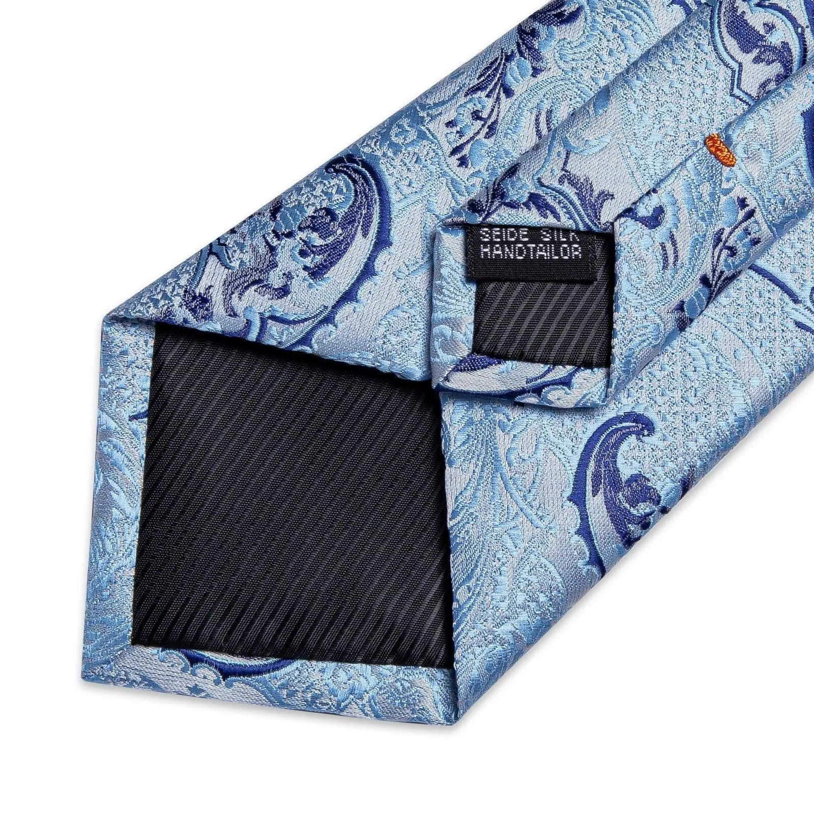 Blue Paisley Silk Necktie Set -Guocali