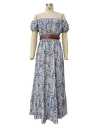 Boat Neck Bohemian Dress -Guocali