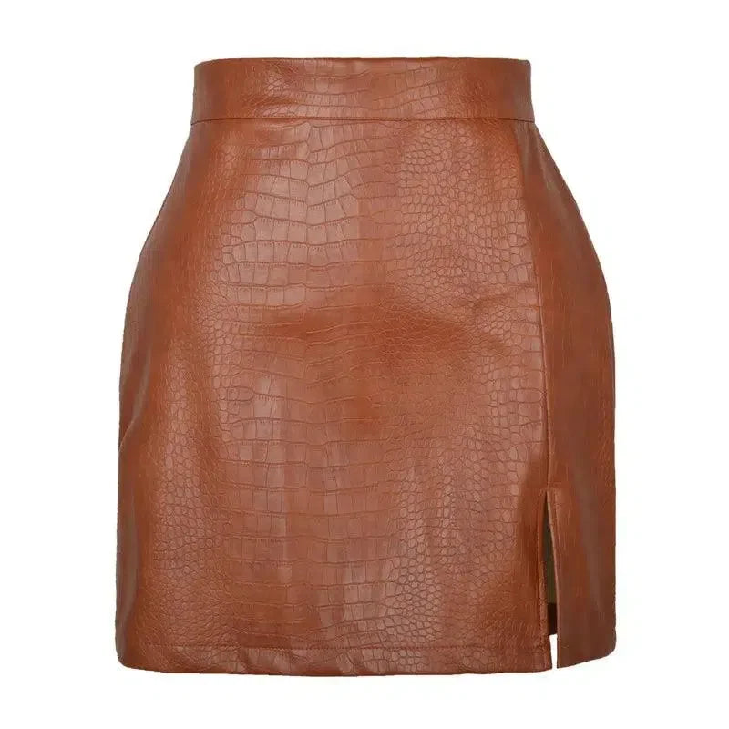 Bodycon Leather Mini Skirts -Guocali
