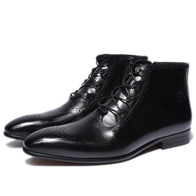 Bram LaceUp Formal Ankle Boots - Boots - Guocali