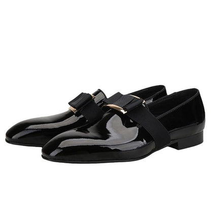 Buckle Bow Patent Leather Loafers - Men Shoes - Loafer Shoes - Guocali