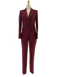 Burgundy Women Pant Suit- Formal Business Trouser Suit -Guocali