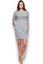 Casual Boat Neck Day Dress