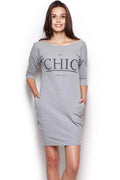 Casual Boat Neck Day Dress