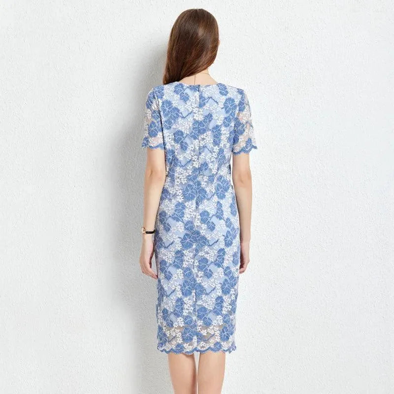 Casual Floral Mid-Length Summer Dress -Guocali