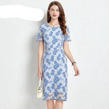 Casual Floral Mid-Length Summer Dress -Guocali