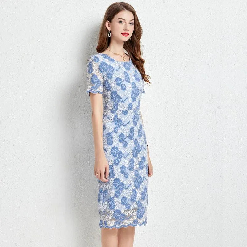 Casual Floral Mid-Length Summer Dress -Guocali