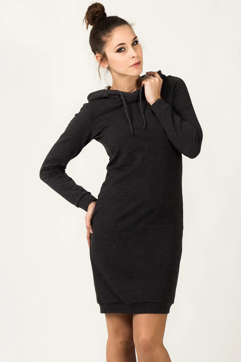 Casual Hooded Long Sleeves Day Dress