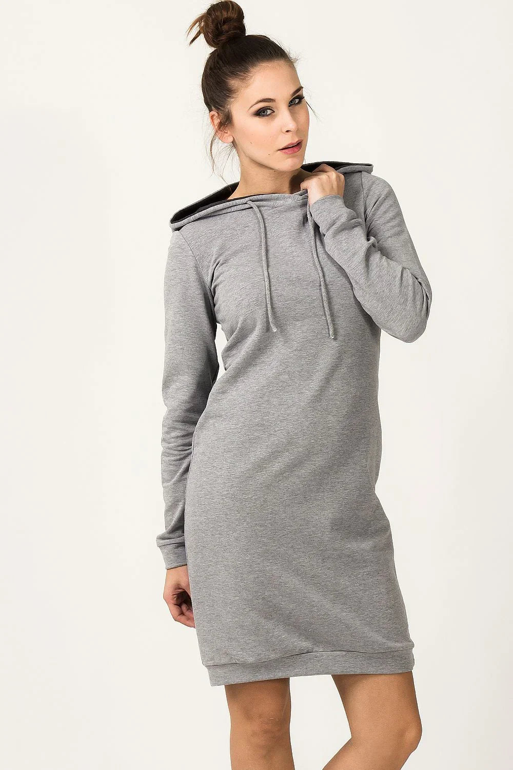 Casual Hooded Long Sleeves Day Dress