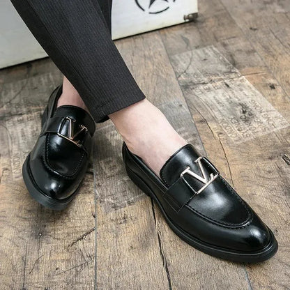 Casual Leather Buckled Men Loafers -Guocali