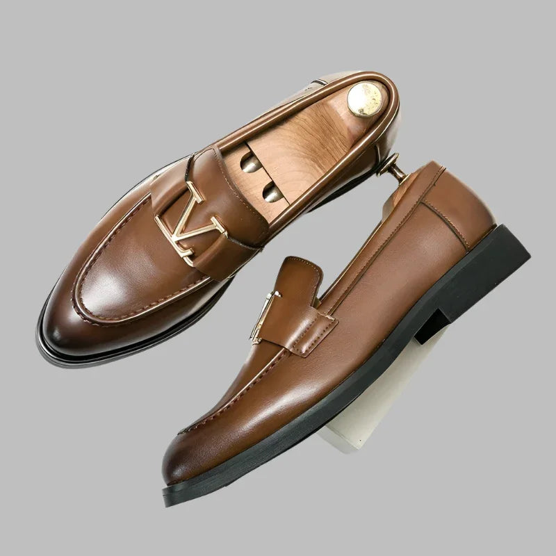 Casual Leather Buckled Men Loafers -Guocali