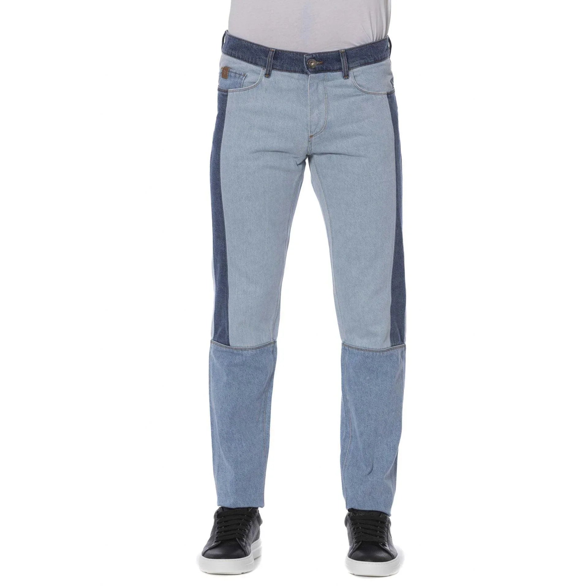 Casual Men Jeans – Mid-Rise Colorblock -Guocali