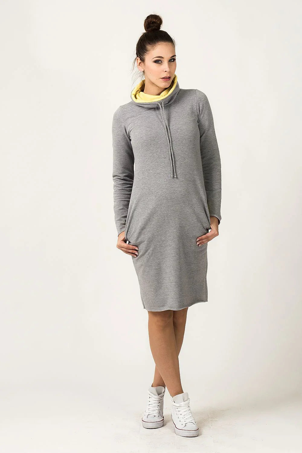 Casual Turtleneck Long Sleeves Day Dress