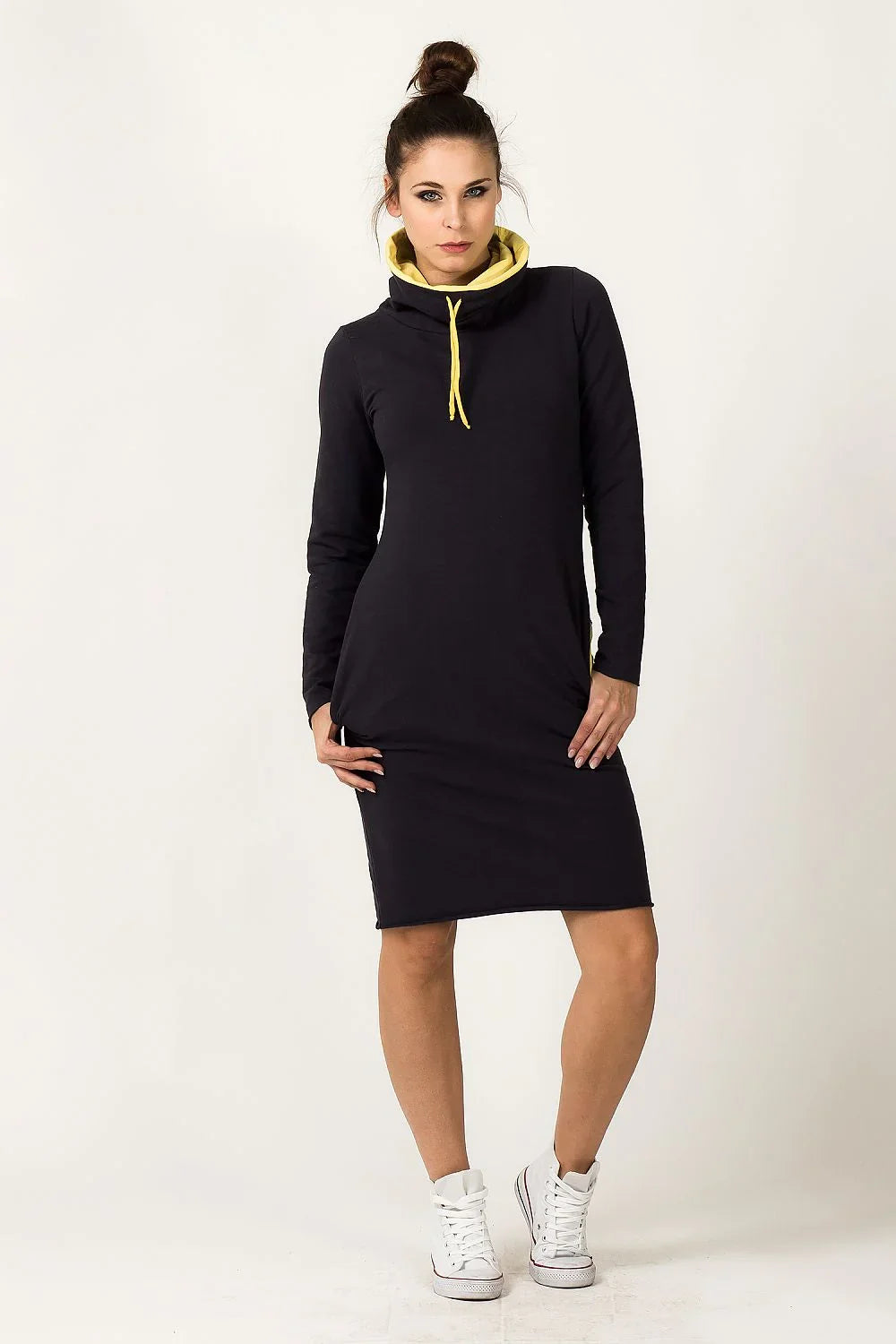 Casual Turtleneck Long Sleeves Day Dress